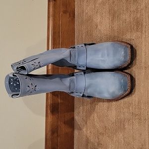 Light blue Frye boots